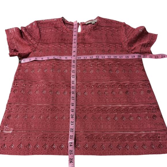 NEW LOFT Crocheted Sheer Top Blouse Shirt See Through Dainty Fairy Cottage‎ Med - Picture 5 of 12